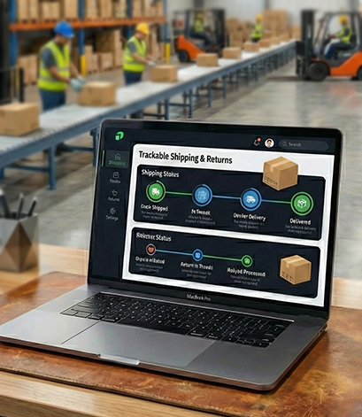 Trackable shipping & returns